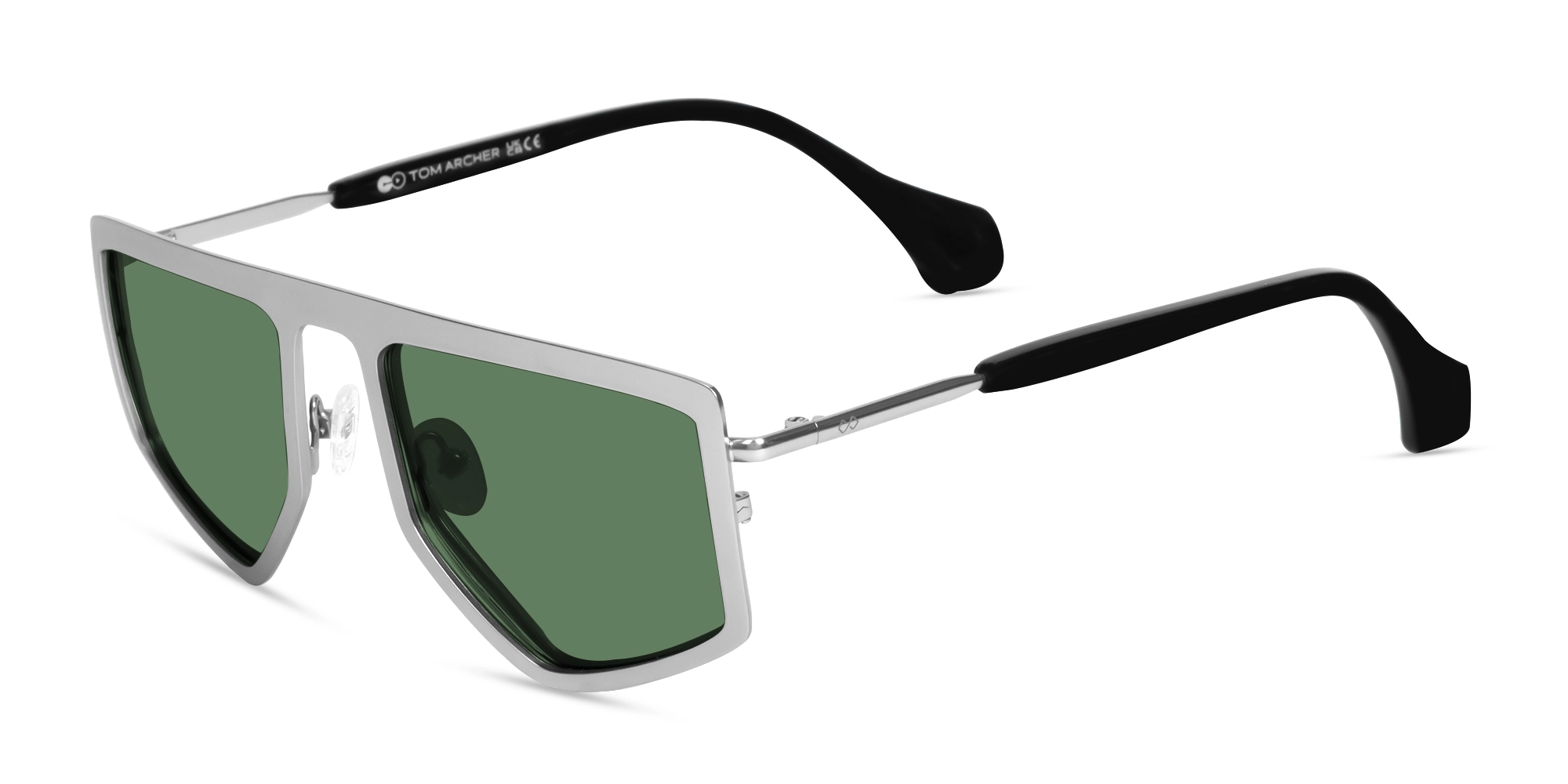 Matte Platinum Silver Metal Sunglasses