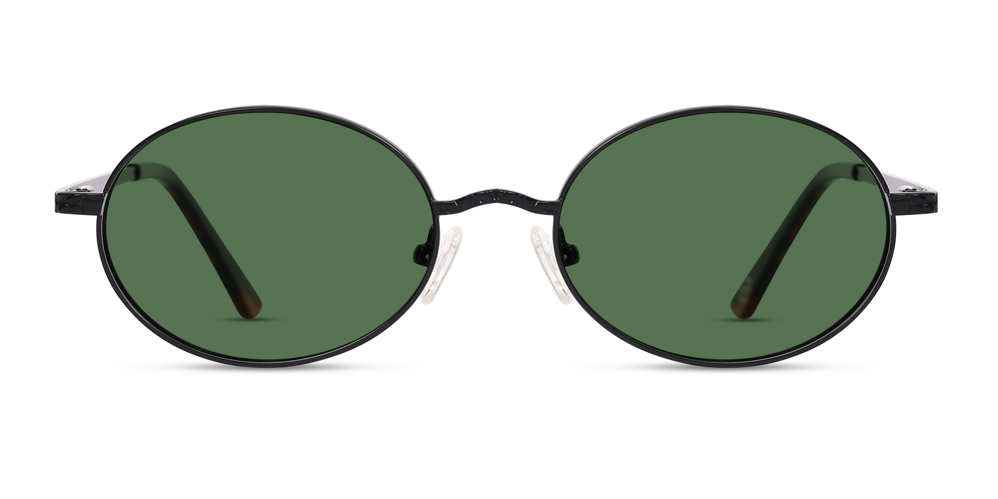 Matte Black Oval Full-Rim Sunglasses 1