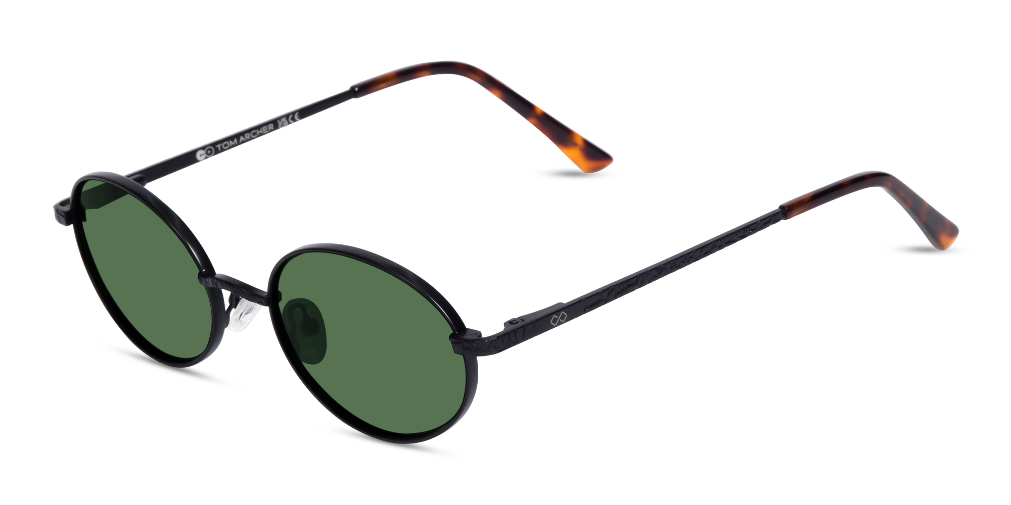 Matte Black Oval Full-Rim Sunglasses 1