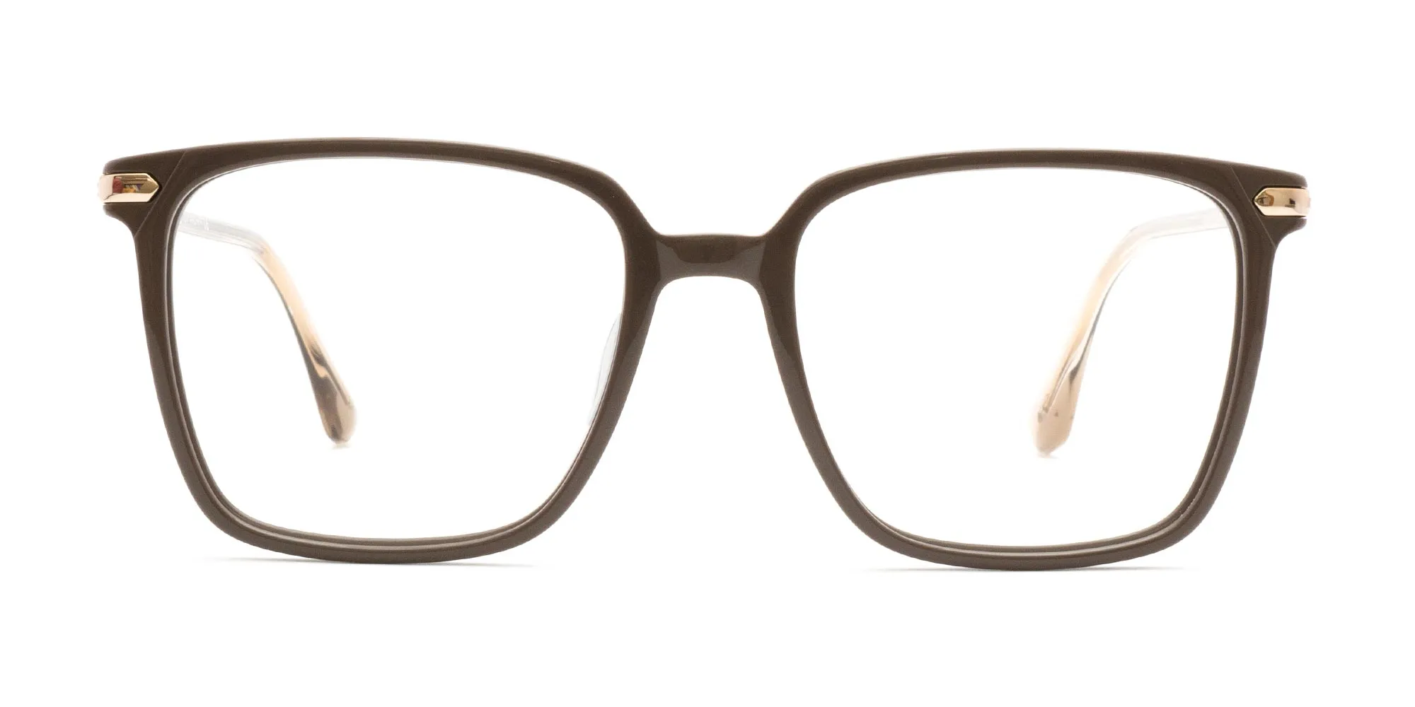 Mocha Brown Full Rim Square Glasses-2