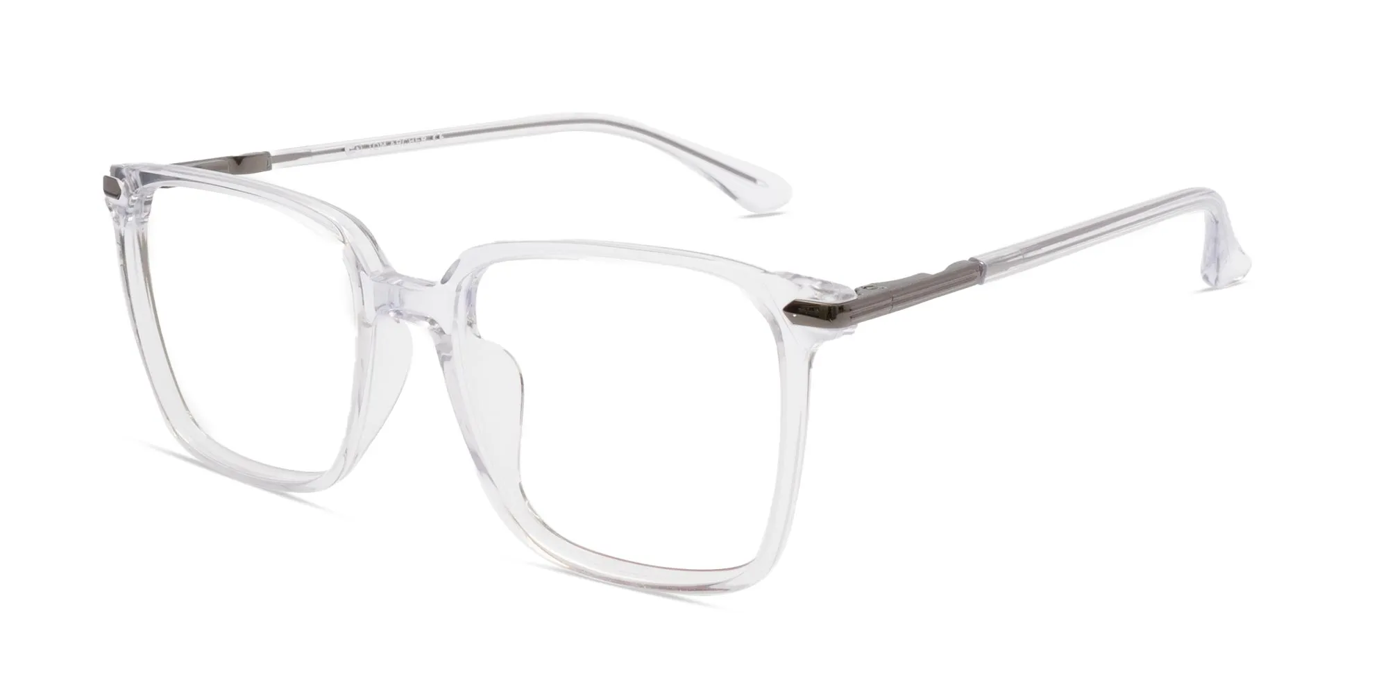Crystal Clear Full Rim Square Glasses-2