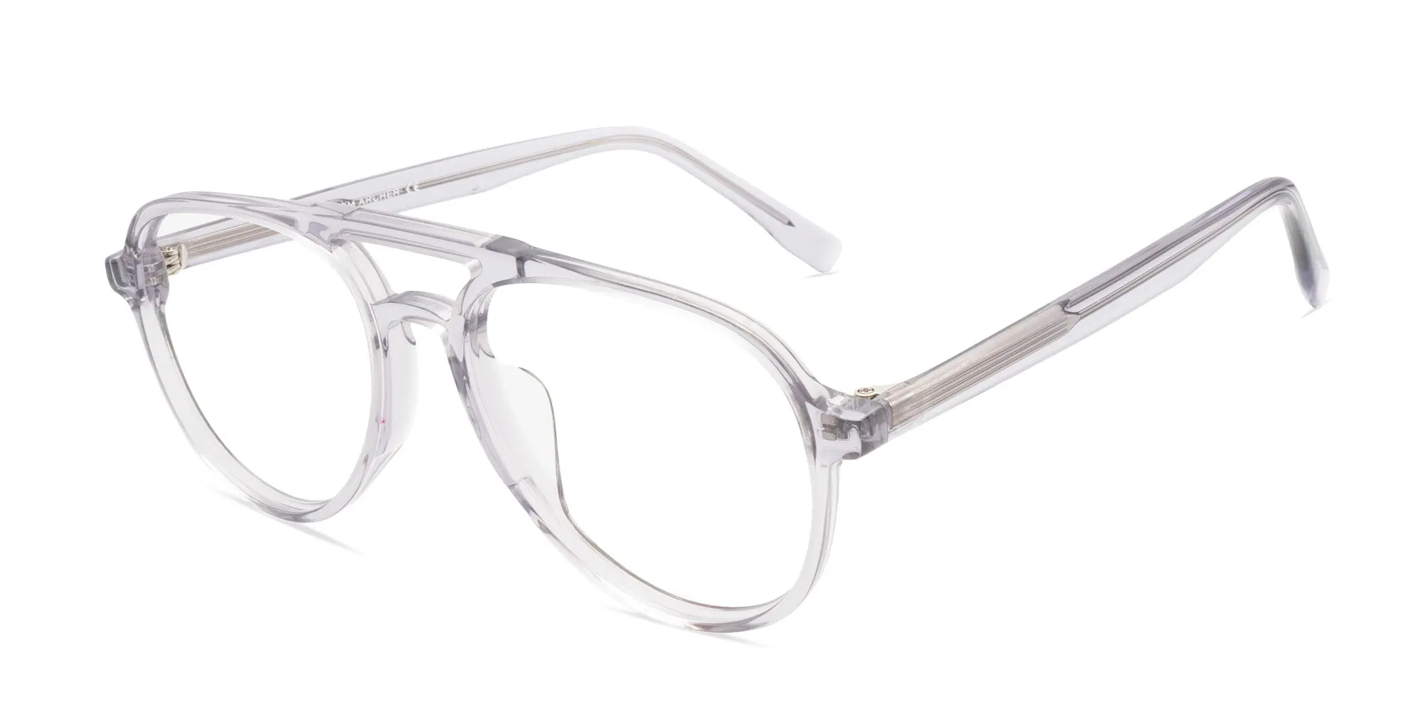 Clear Frame Double Bridge Glasses-2