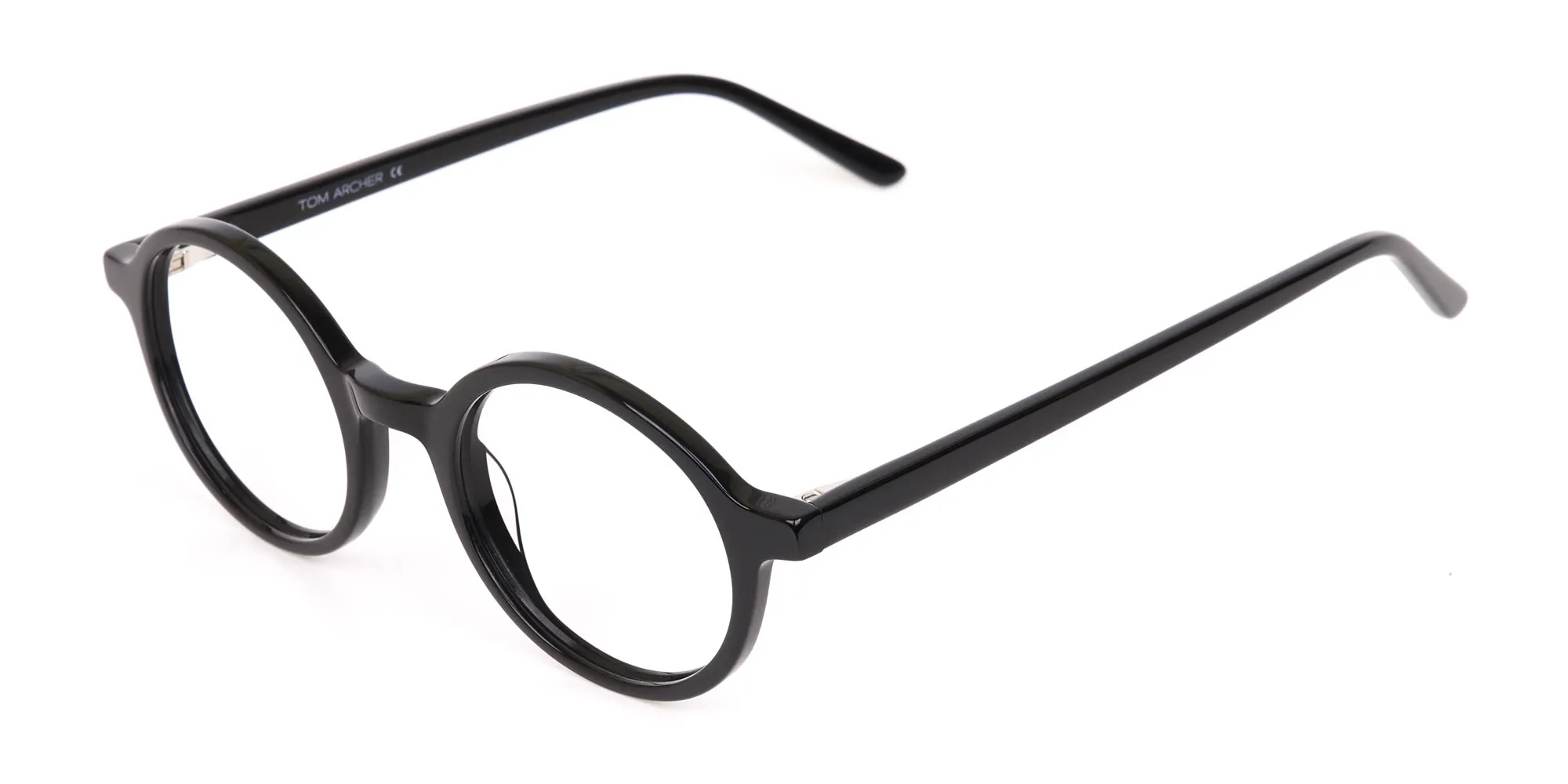 Black Round Acetate Eyeglasses Frame Unisex