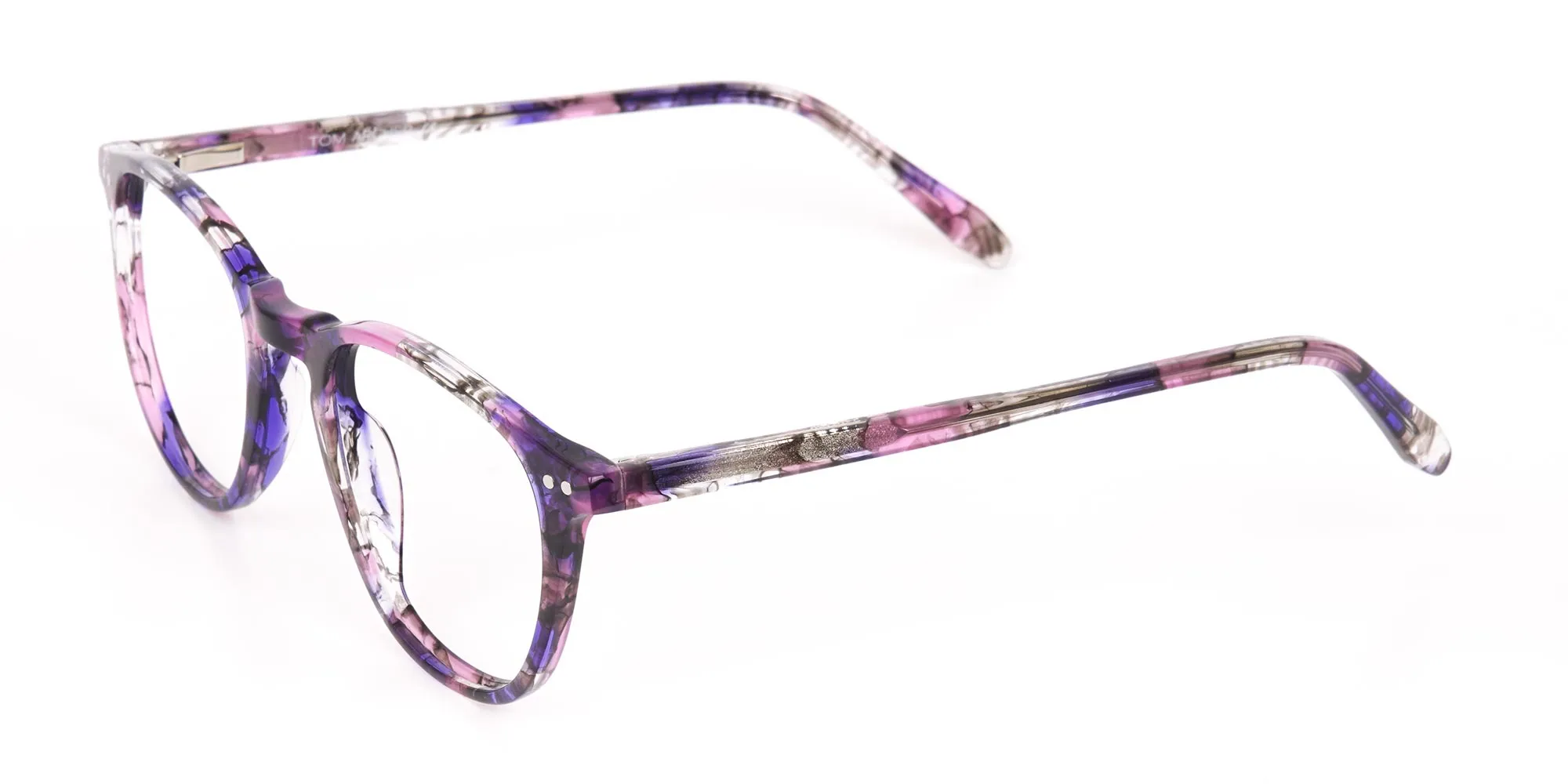 Purple & Rose Pink Tortoise Square Glasses-2