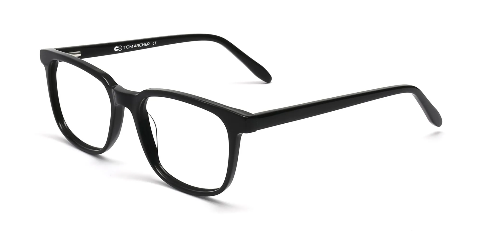 Black Acetate Rectangle Glasses Frame Unisex