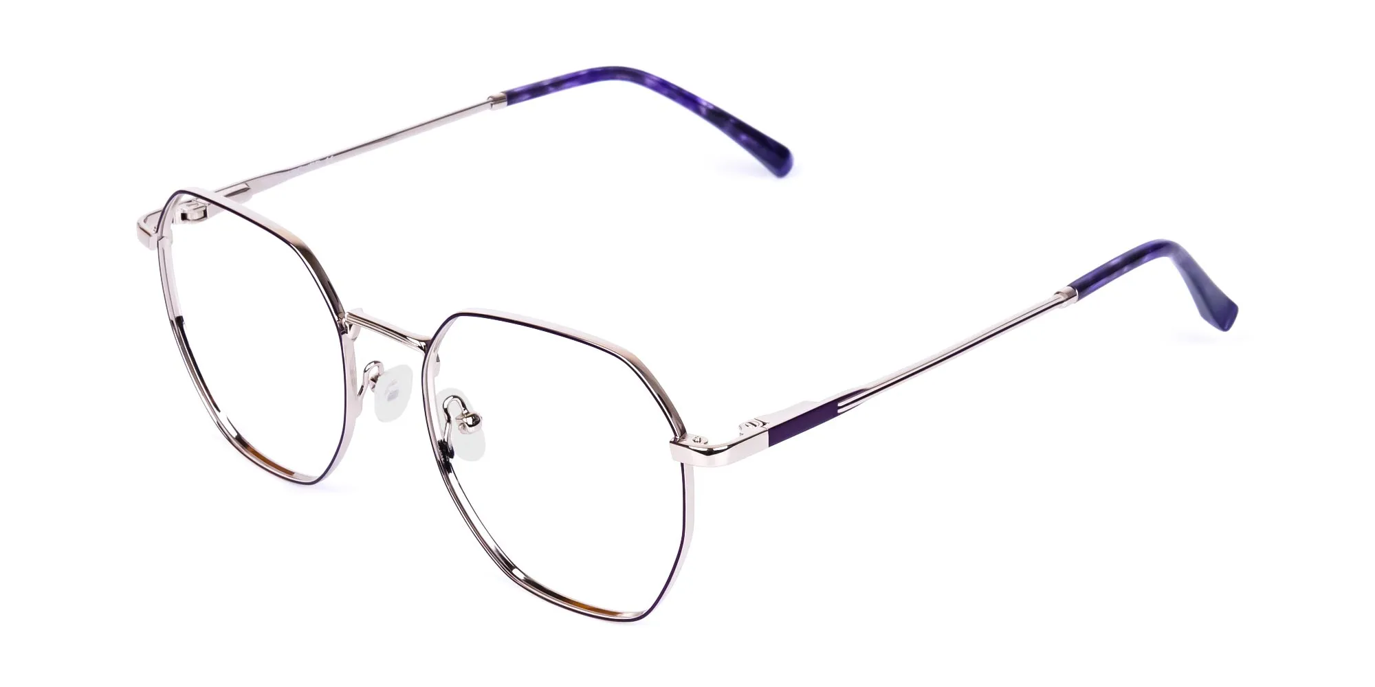 Dark Violet and Silver Geometric Glasses-2