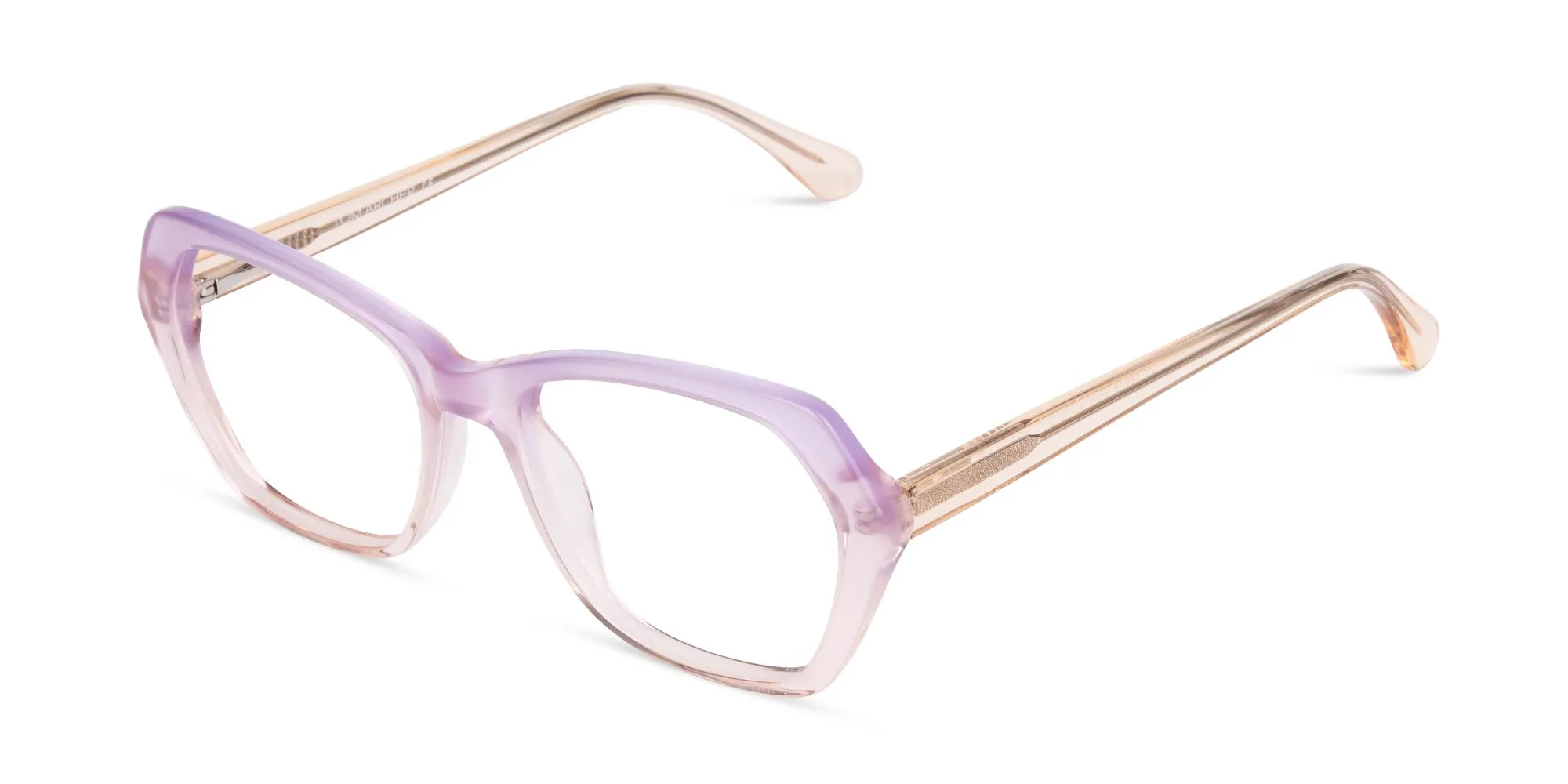 Crystal Purple and Nude Cat Eye Glasses