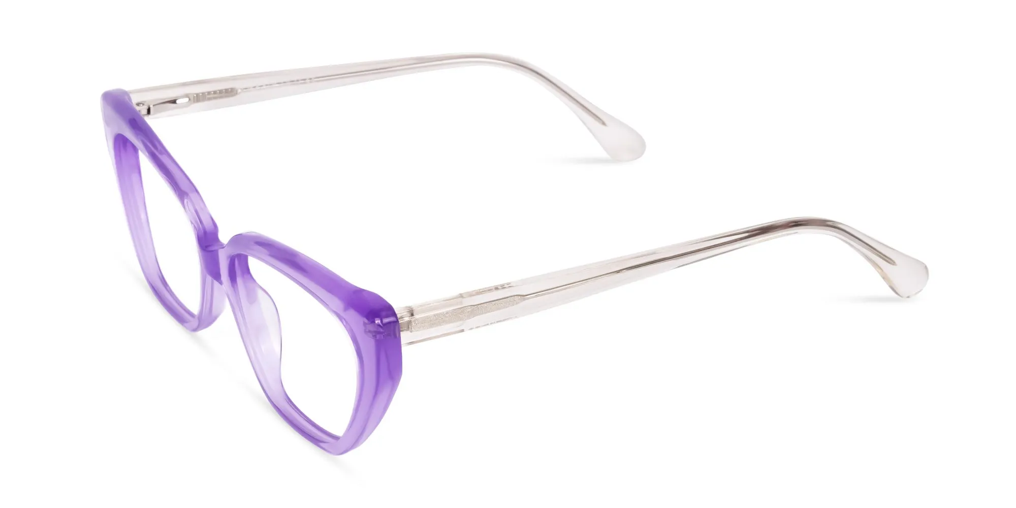 Crystal Purple Cat Eye Glasses