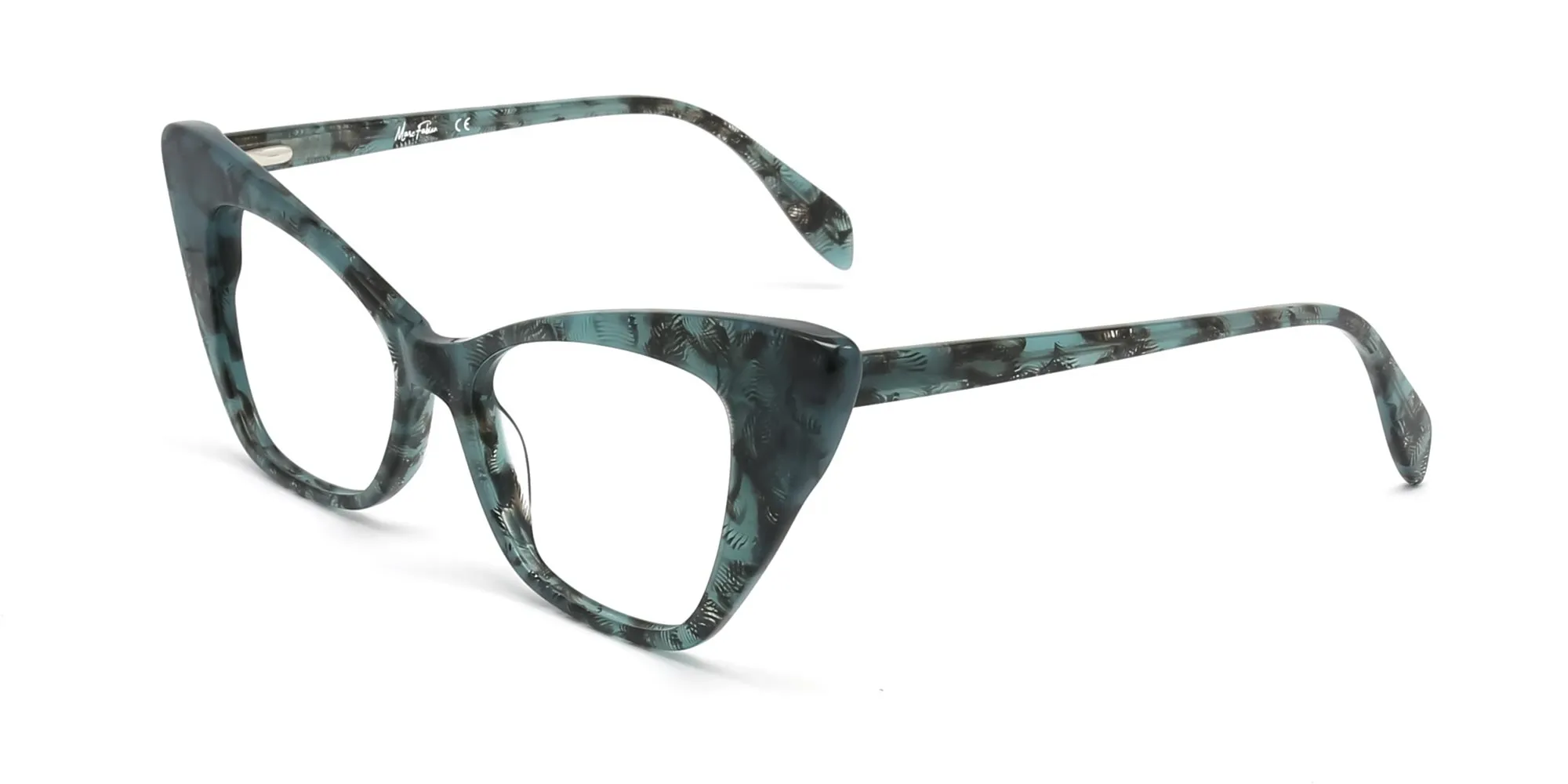 Retro Green Thick Cat Eye Glasses-2