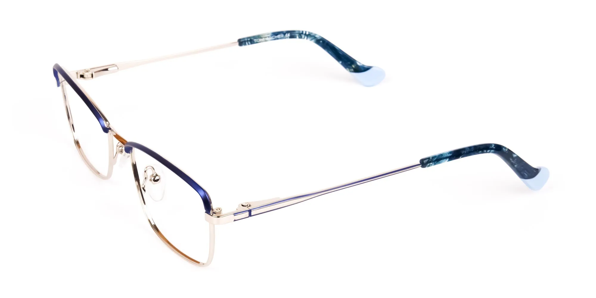 Royal Blue Silver Cat-Eye-Rim Glasses-2