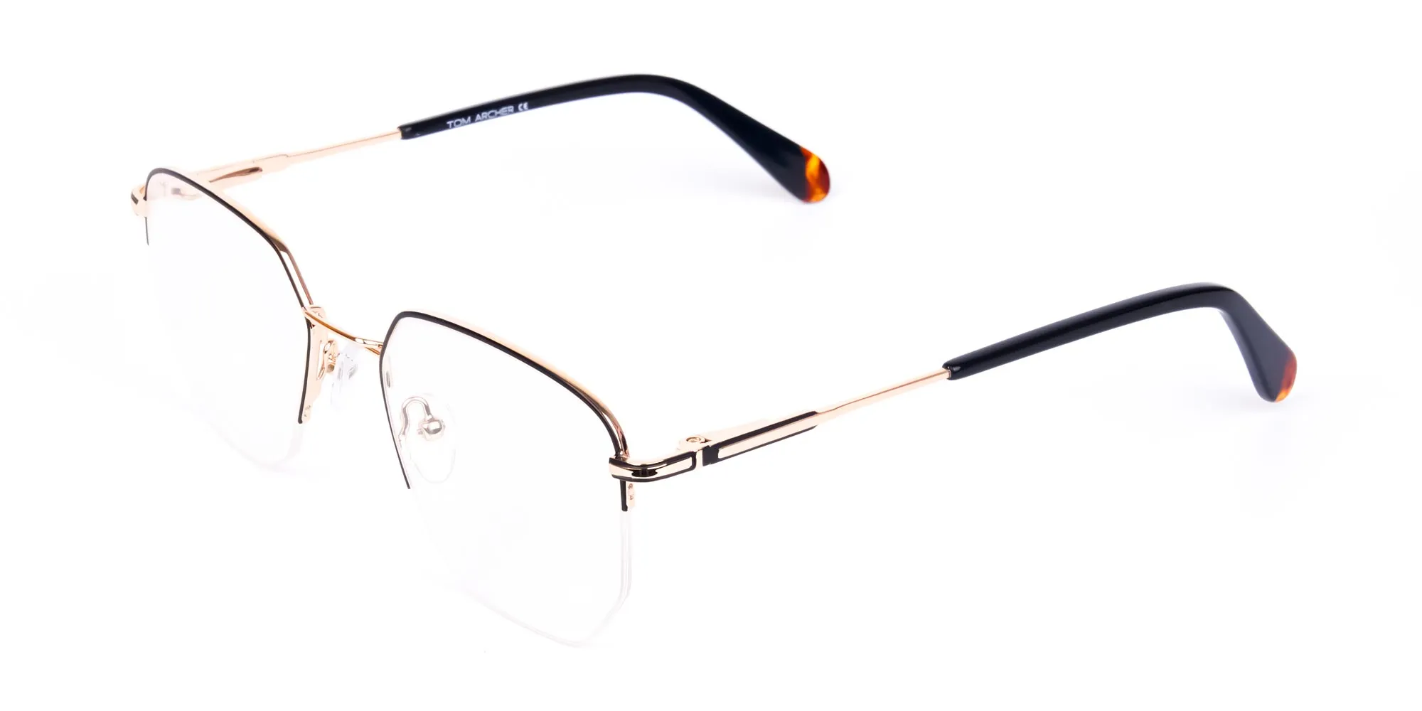 Black Gold Geometric Pilot Glasses-2