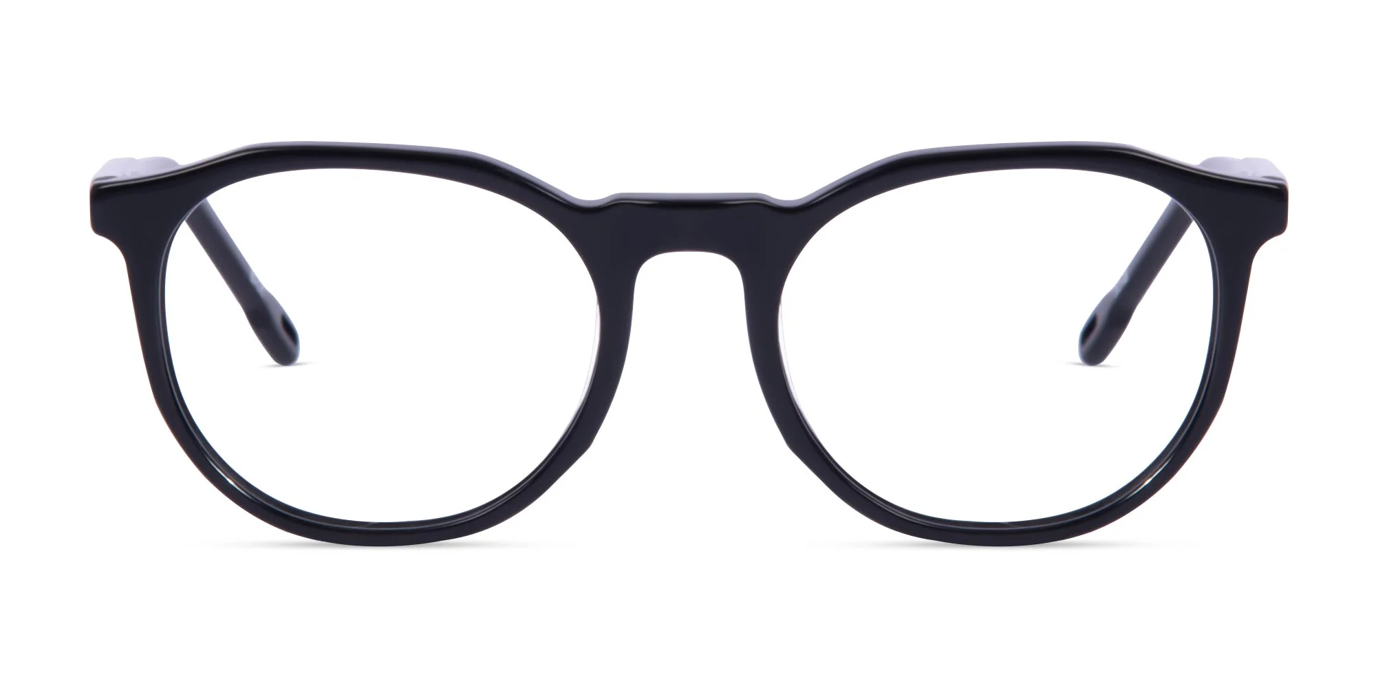 Black Frame Round Acetate Eyeglasses-1