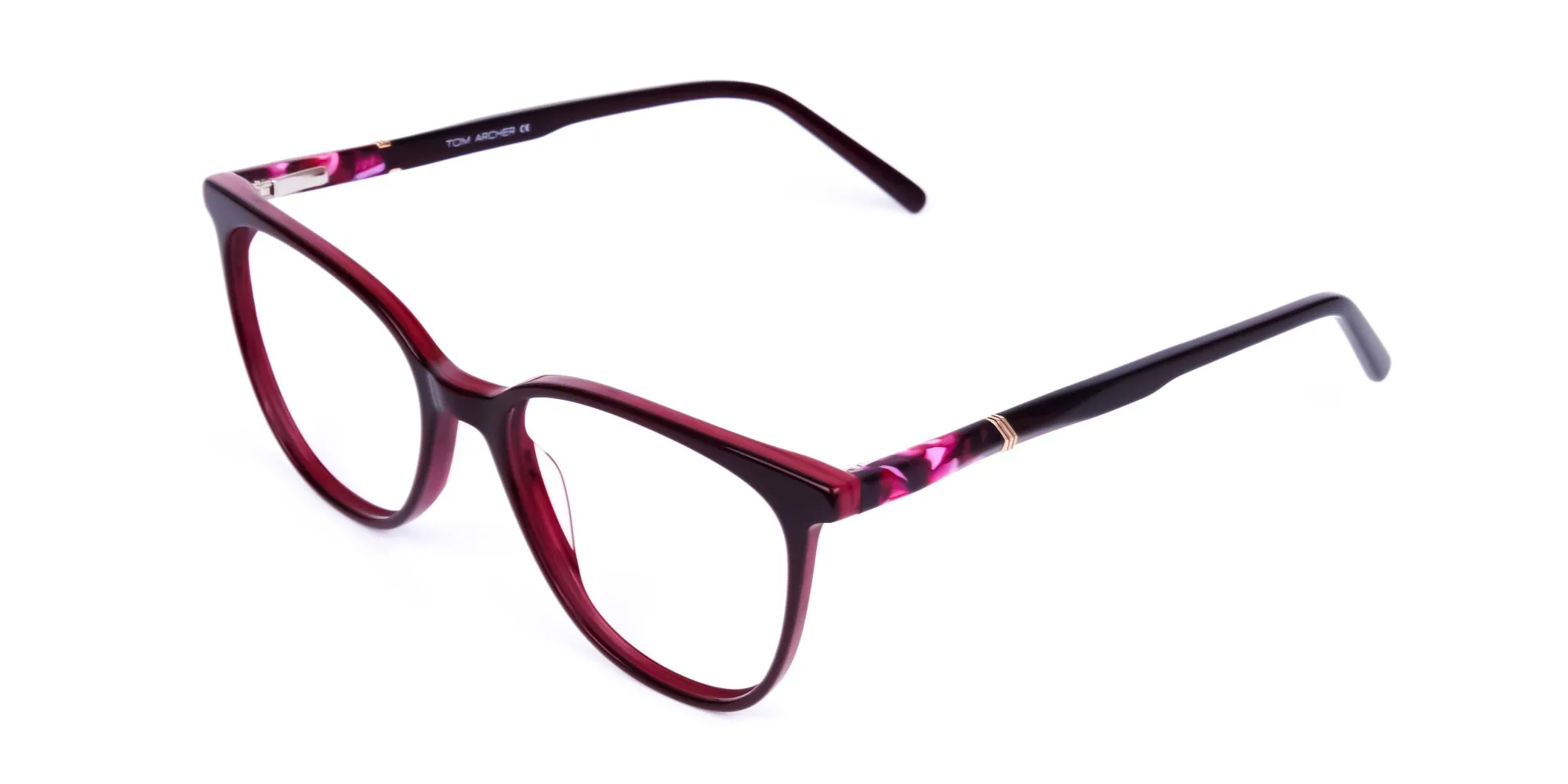 burgundy cat eye glasses 