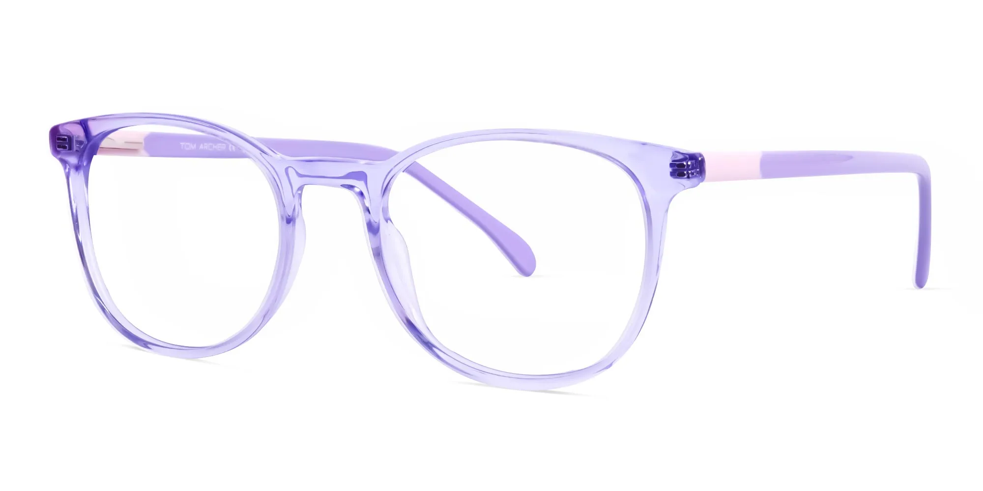 Crystal Pastel Purple Round Glasses Frames-2