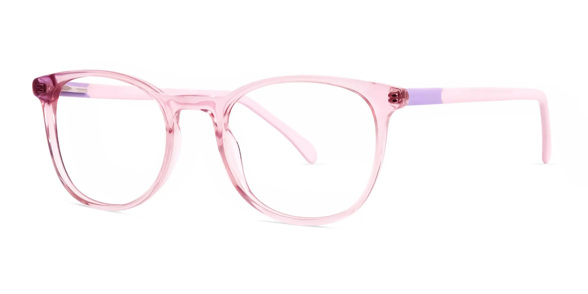 Crystal and transparent blossom Pink Round Glasses Frames-2