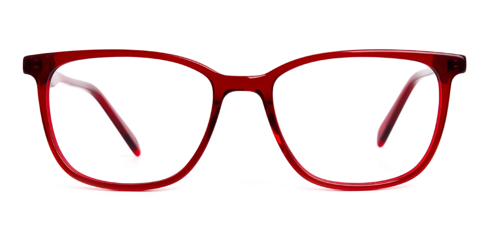 Dark Red Wayfarer and Rectangular Glasses Frames