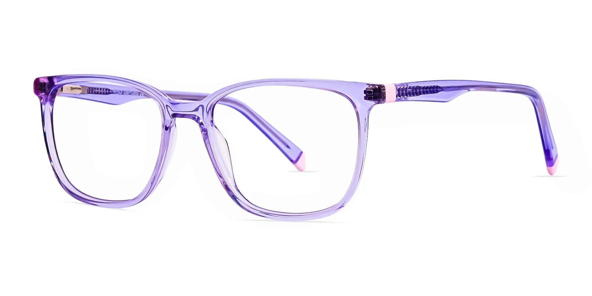 Crystal Light Purple Square and Rectangular Glasses Frames-2