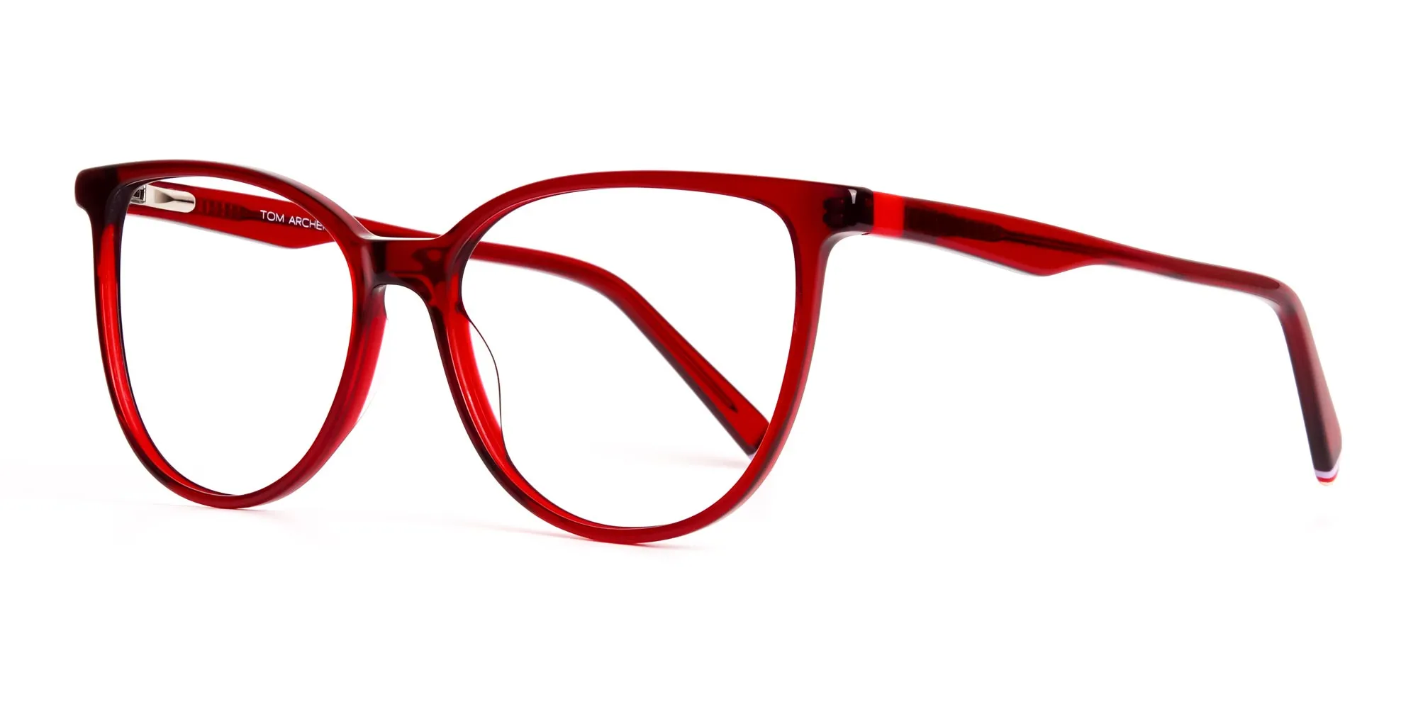 Dark Red Translucent Cat eye Glasses Frames