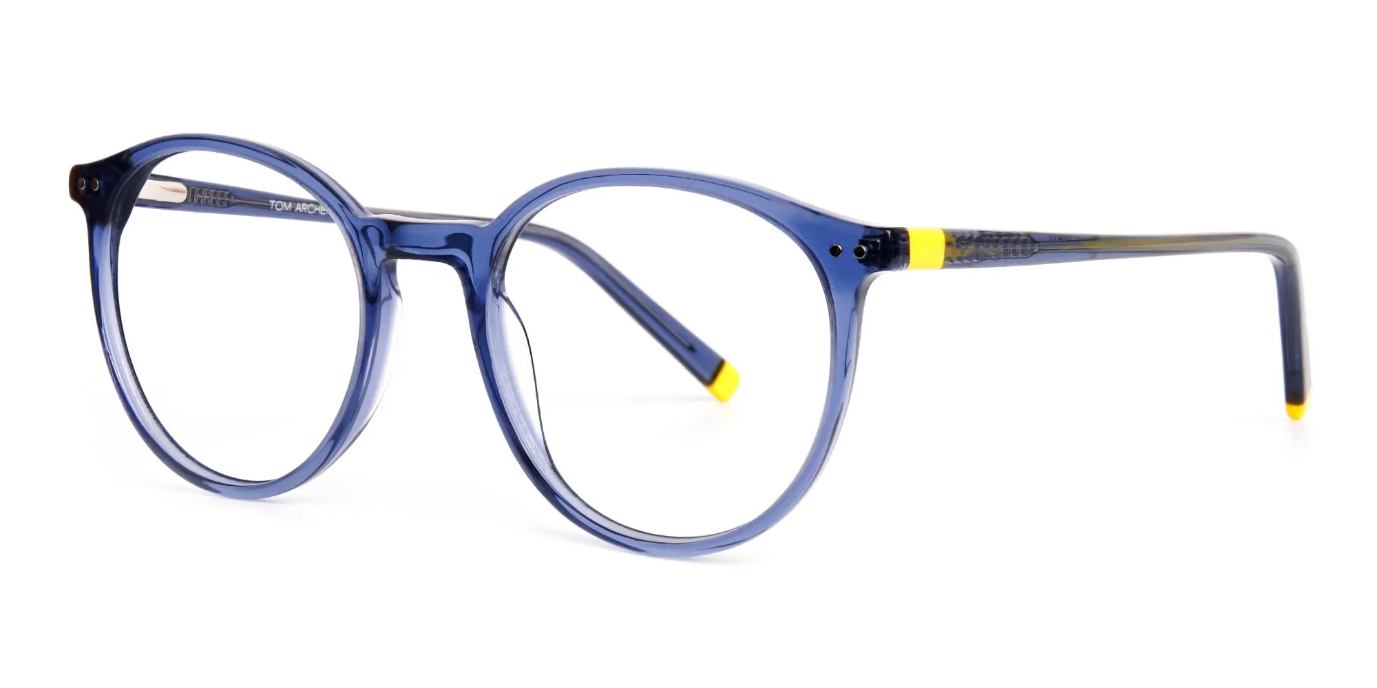 transparent and crystal clear blue round glasses frames-2