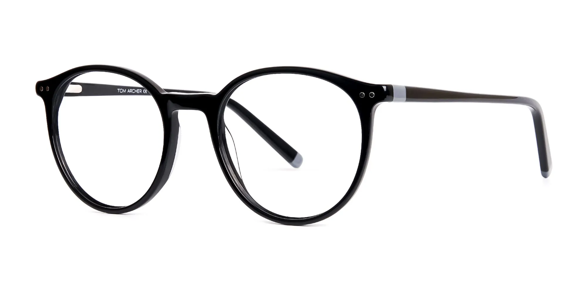 black and silver round glasses frames