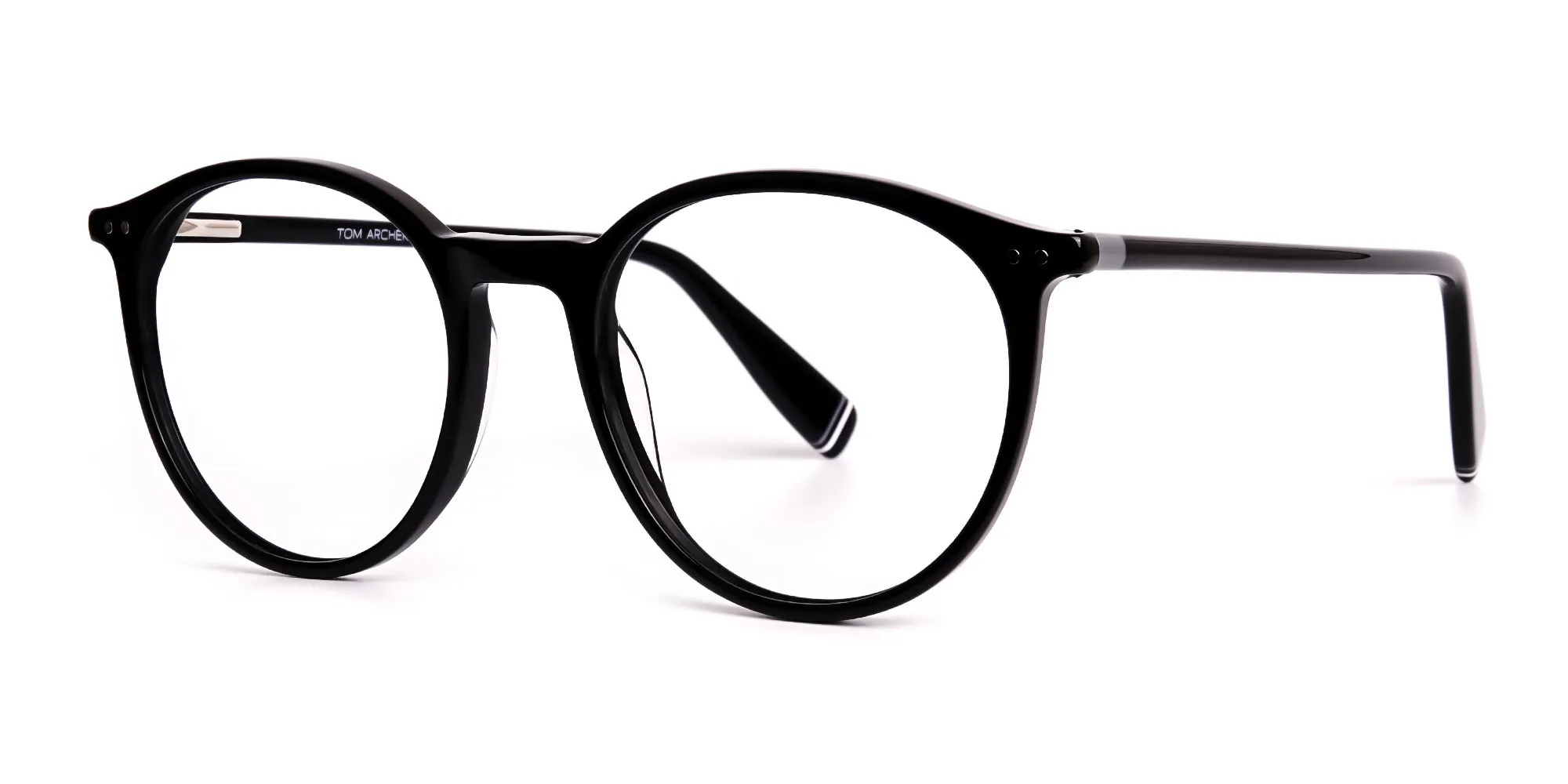 shiny black round glasses frames