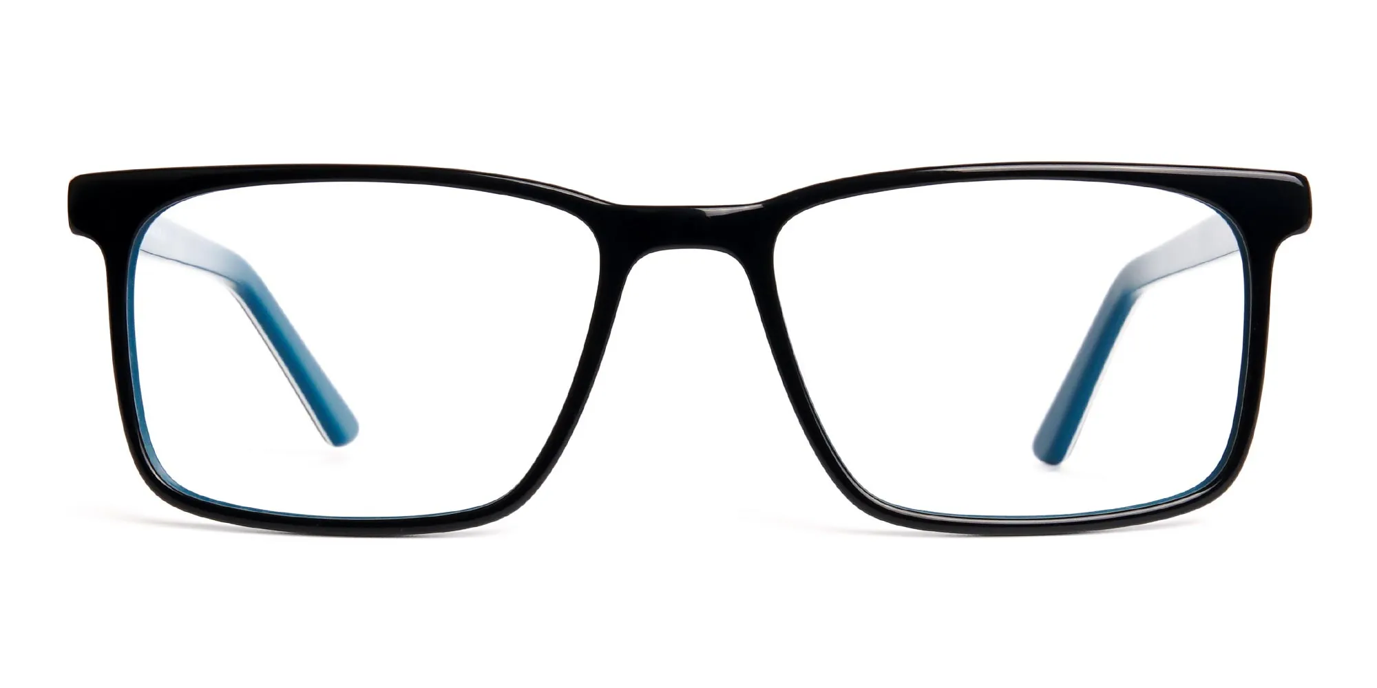 designer Black and teal rectangular glasses frames
