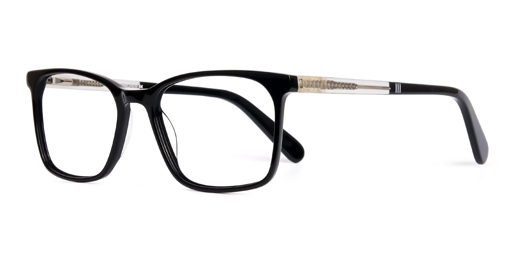 black and transparent rectangular glasses frames-2