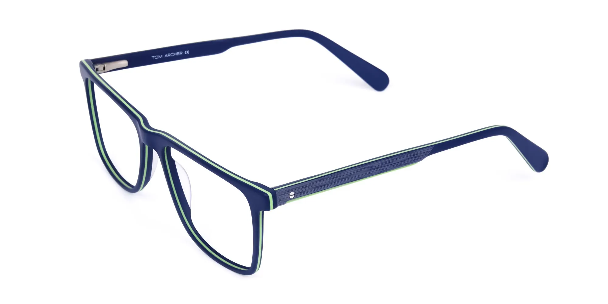Blue Green Rimmed Rectangular Glasses-2