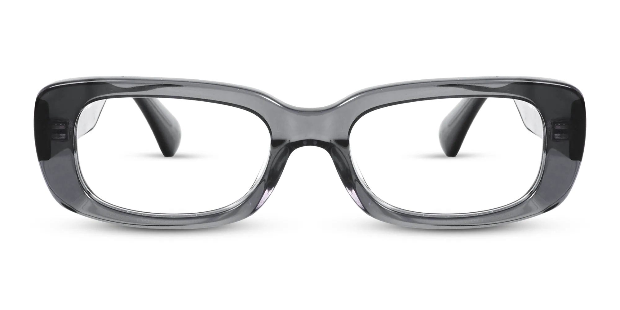 Crystal Gray Rectangular Full Rim Glasses