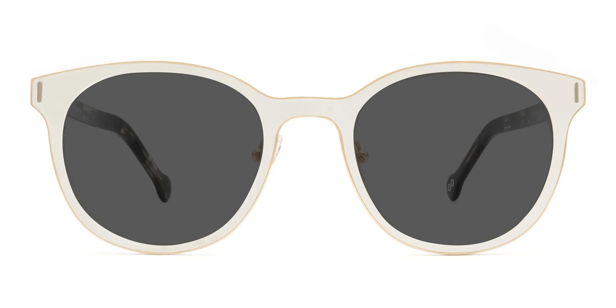 White Round Sunglasses-1