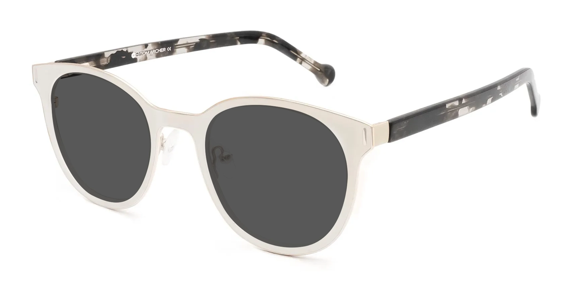 White Round Sunglasses-1