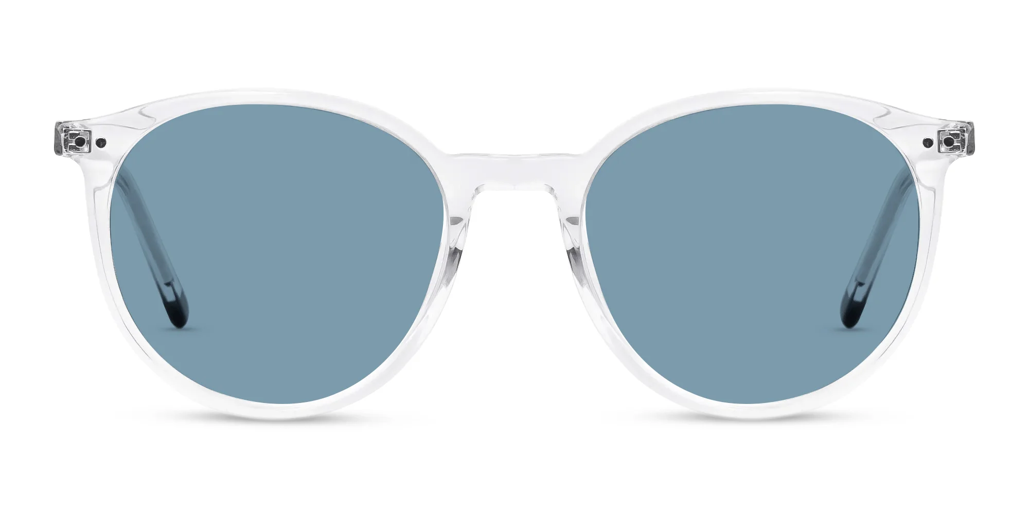 Clear Frame Blue Lens Sunglasses-1