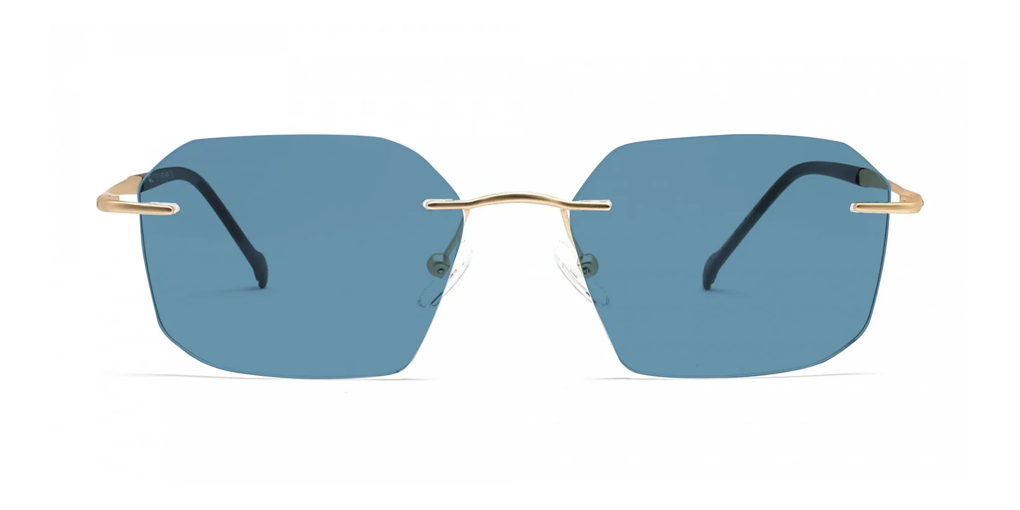Rimless Sunglasses Blue-1