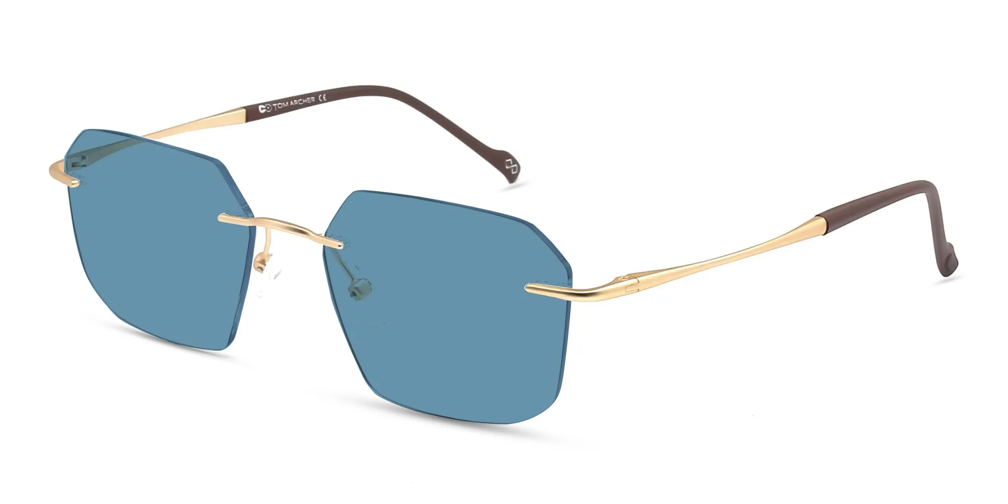 Rimless Sunglasses Blue-1