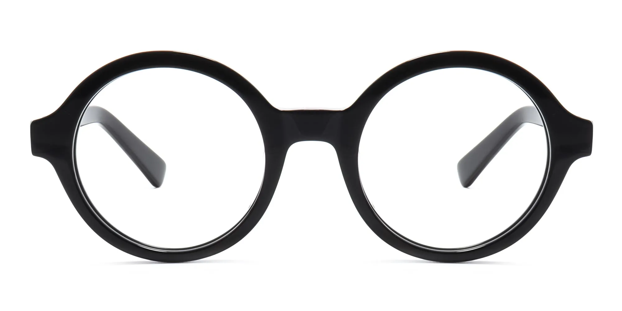 black circular reading glasses 