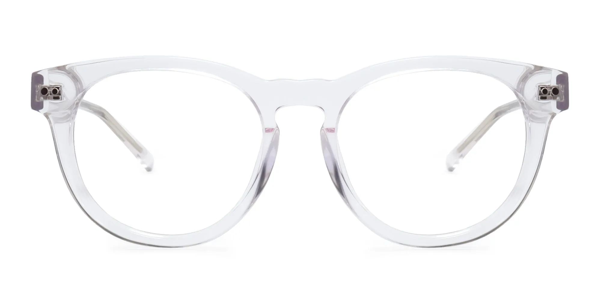 clear frame round full rim glasses