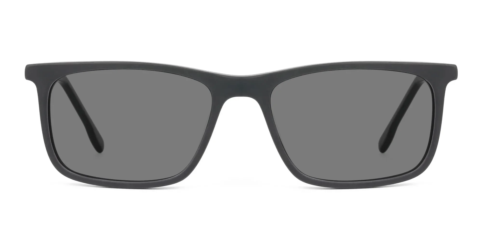 Black Acetate Rectangle Sunglasses-1