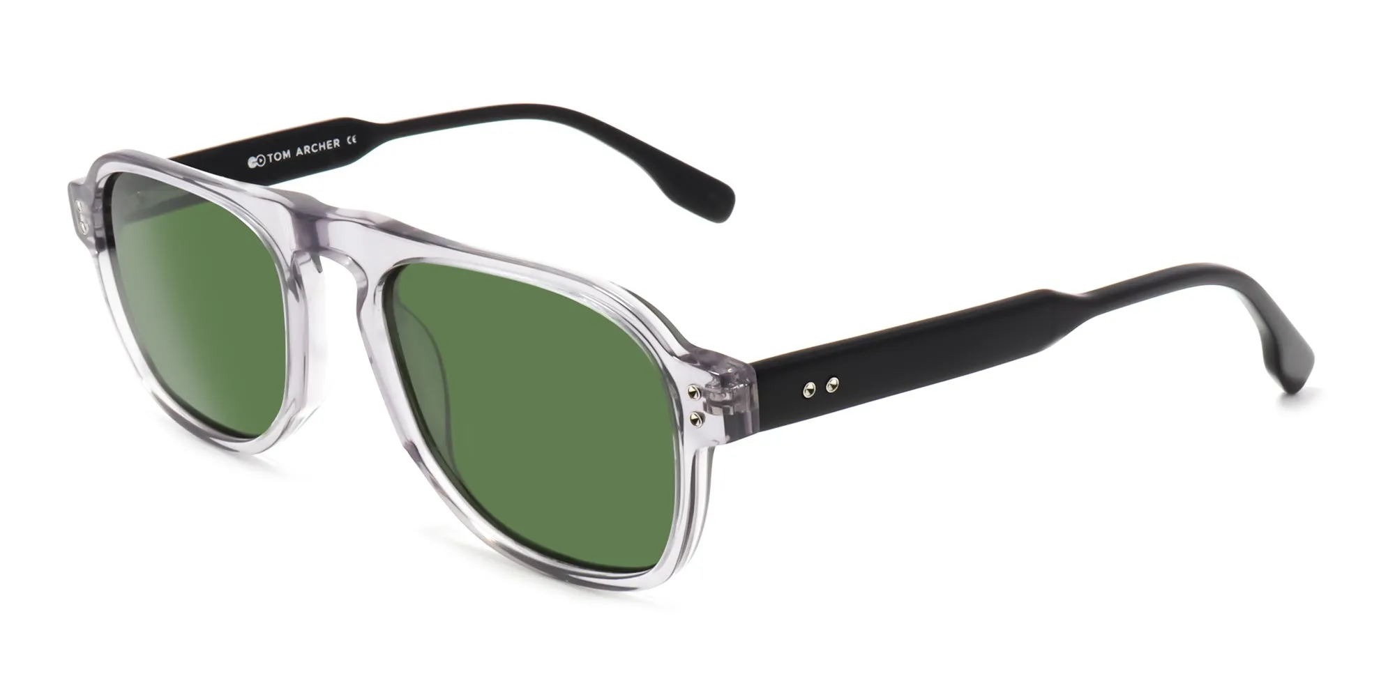 Clear frame green & Black sunglasses-2