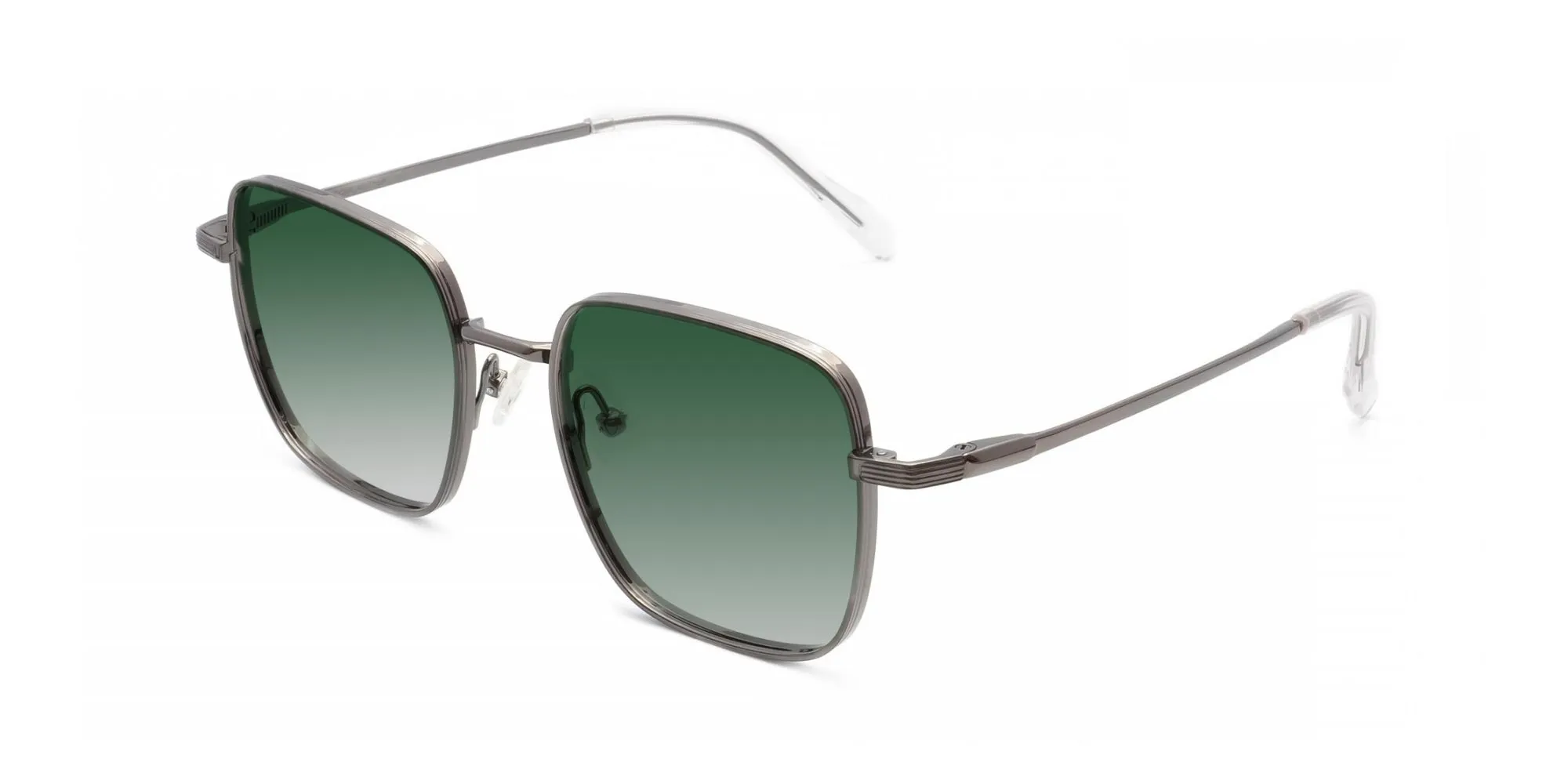 Square Green Tinted Sunglasses-2