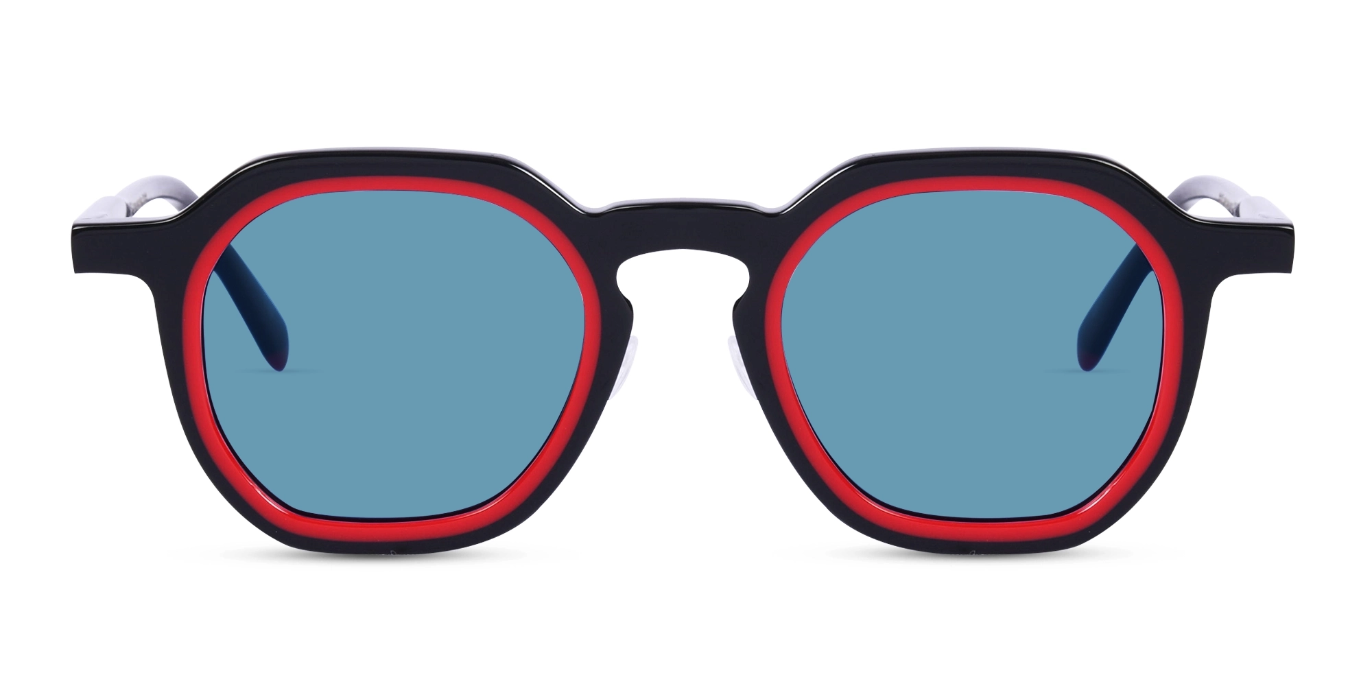 Black Geometric Frame Sunglasses-1