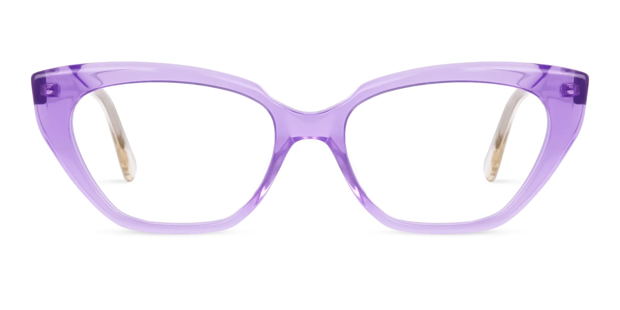 Crystal Purple Cat Eye Glasses