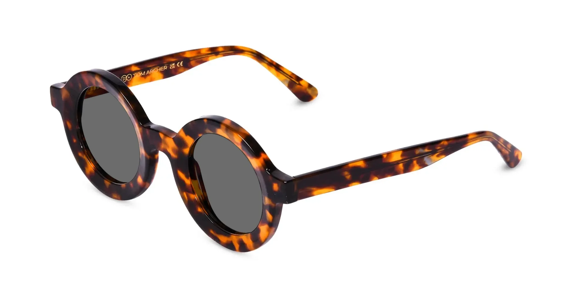 Round Tortoise Shell Sunglasses-1