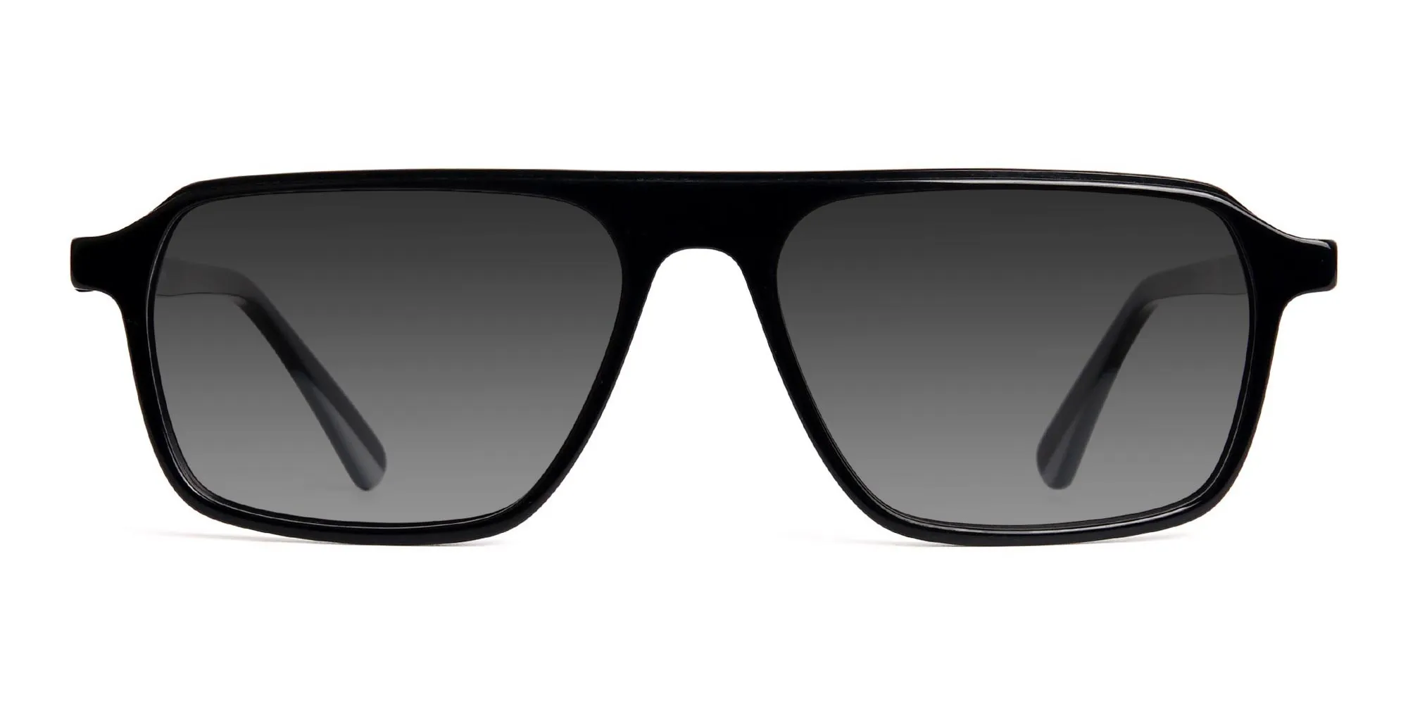 Black Tint Rectangular Sunglasses-2