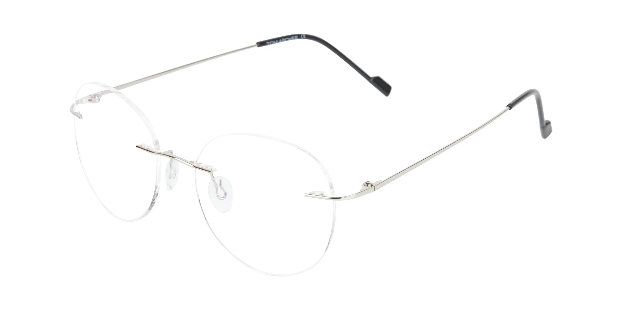 Silver Rimless Round Glasses in Metal-1