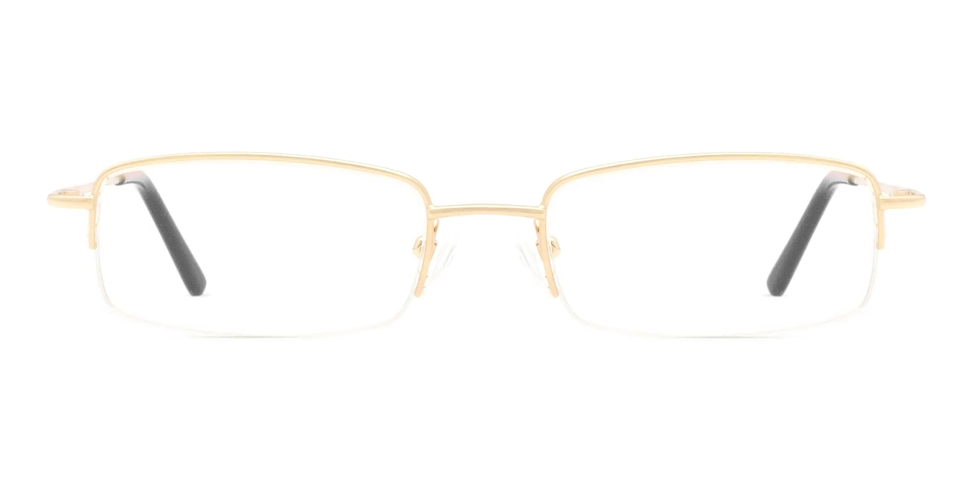 half rim metal eyeglasses