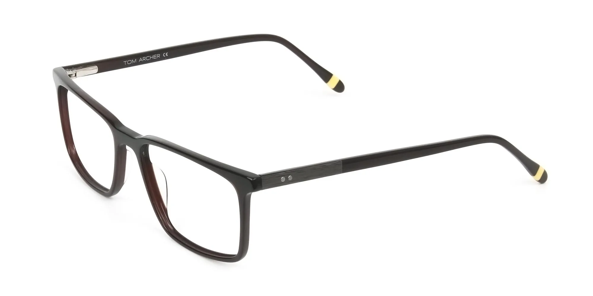 Designer Dark Brown Glasses Rectangular - 2