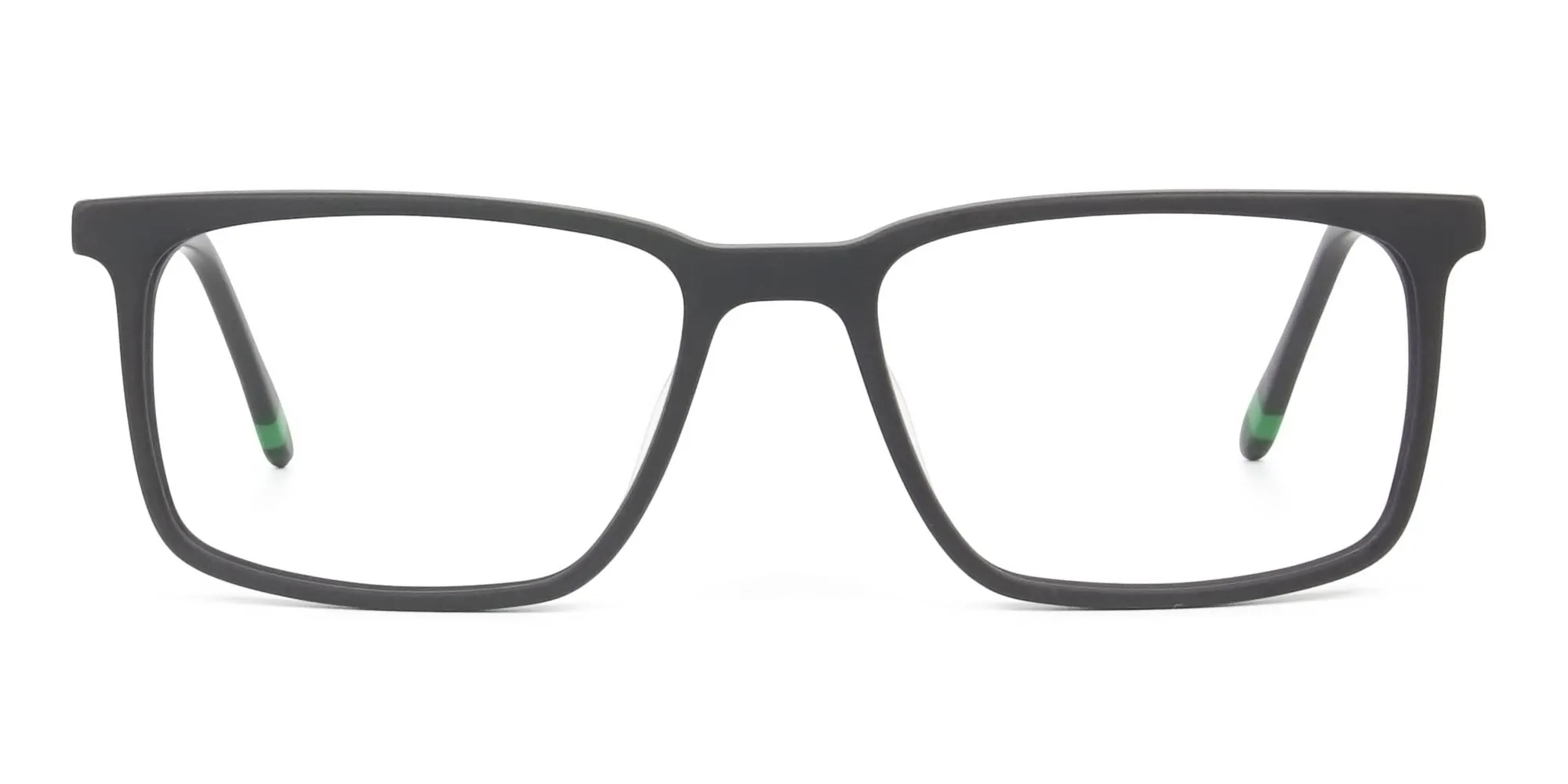 Designer Matte Grey Glasses Rectangular - 2