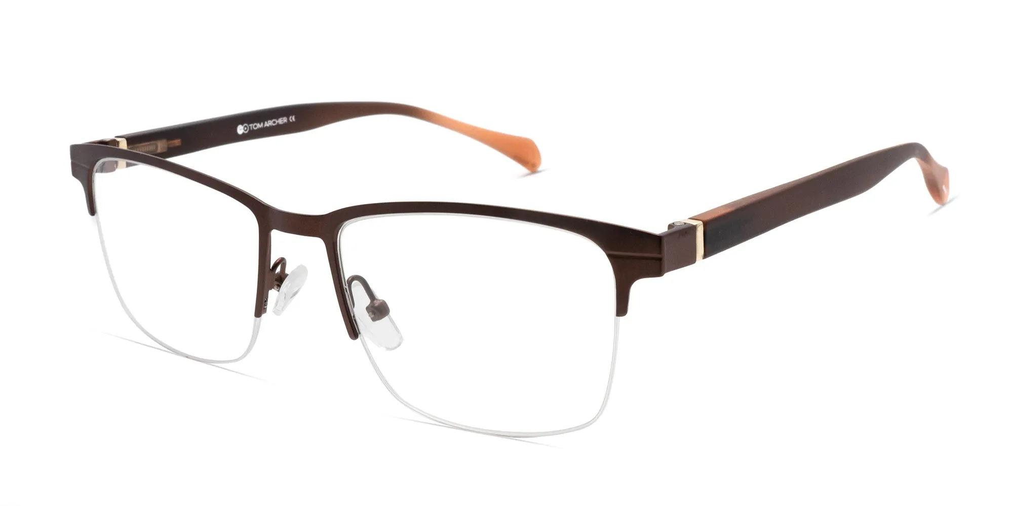 brown half rim glasses frames-2