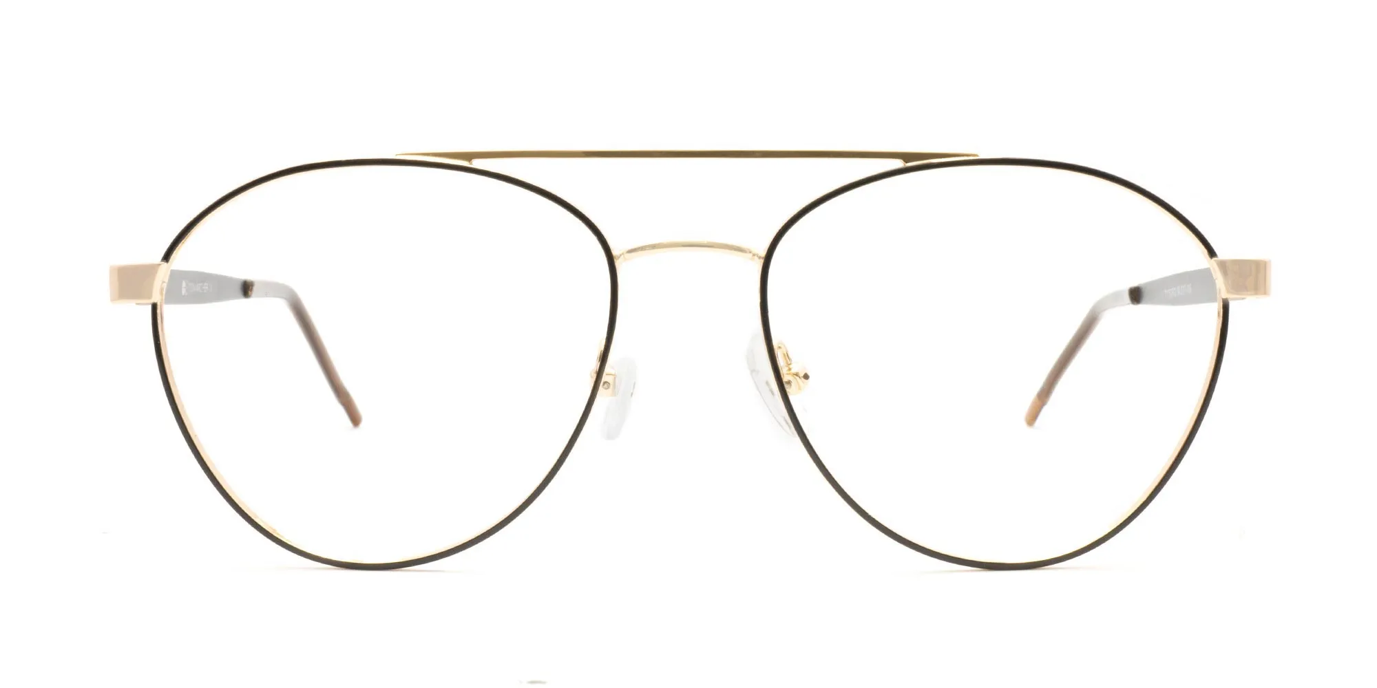 Black and Gold Aviator Eyeglasses