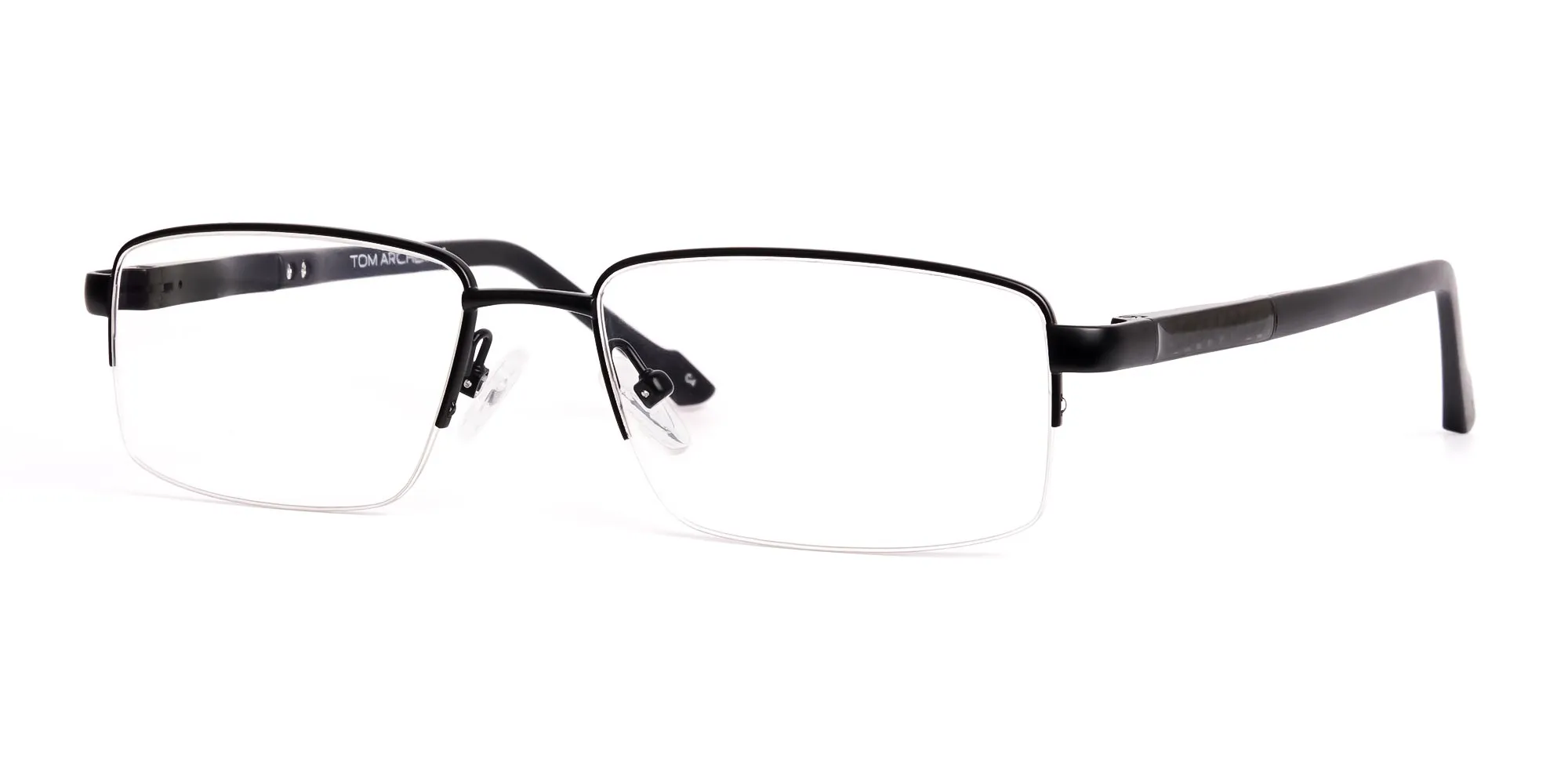 simple black half rim rectangular glasses frames -2